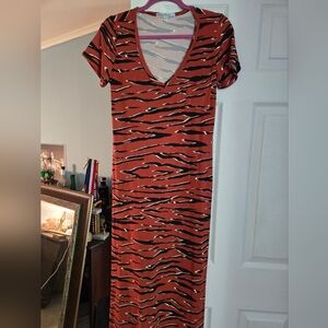 Zebra print maxi dress sz large